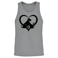 Cat & Dog Heart - Dog and Cat Lover Dog Lover Unisex Tank Top - Sport Grey – 2