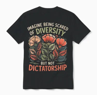 Imagine Being Scared of Diversity but Not Dictatorship Unisex T-Shirt - Black