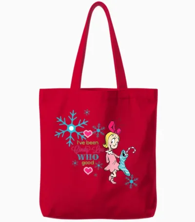 Dr. Seuss Cindy-Lou Who Good Short Sleeve Tote Bags - Red