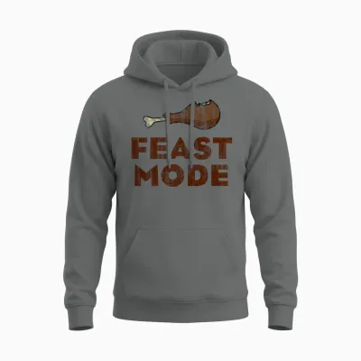 Feast Mode Funny Thanksgiving Unisex Hoodie - Graphite Heather