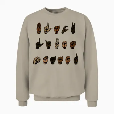 Blm Sign Language Unisex Sweatshirt - Sand