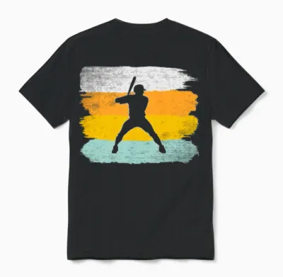 Baseball Retro Unisex T-Shirt - Black