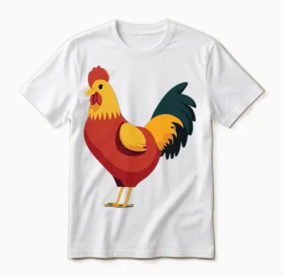 Retro Style Cute Chicken Rooster Unisex T-Shirt - White