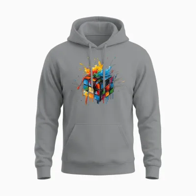 Melting Magic Cube 70s 80s 90s T-Shirt, Black Unisex Hoodie - Sport Grey