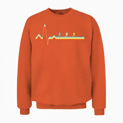 Ski Retro Heartbeat Unisex Sweatshirt - Orange