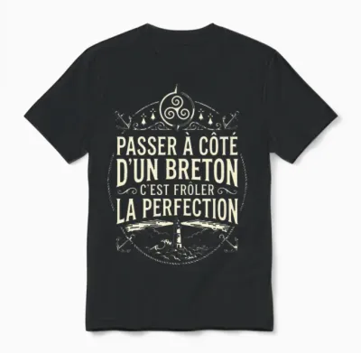 Homme Humour Bretagne Breton Parfait Perfection Bretonne T-Shirt Haut De Gamme Unisex T-Shirt - Black