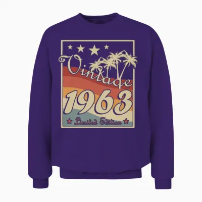 Vintage 1963 Retro Style Unisex Sweatshirt - Purple