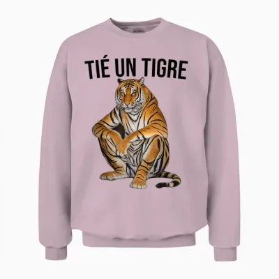 T Shirt Tié Un Tigre Unisex Sweatshirt - Light Pink