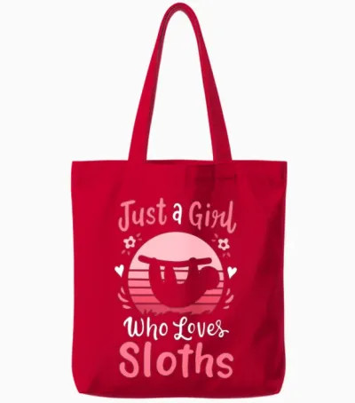 Sloths Sloth Lover Retro Tote Bags - Red