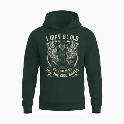 I May Be Old but I Got to See All the Cool Band Rock Concert Unisex Hoodie - Forest