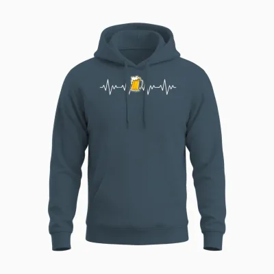 Bier-Herzschlag-Lustiges Design Unisex Hoodie - Dark Heather