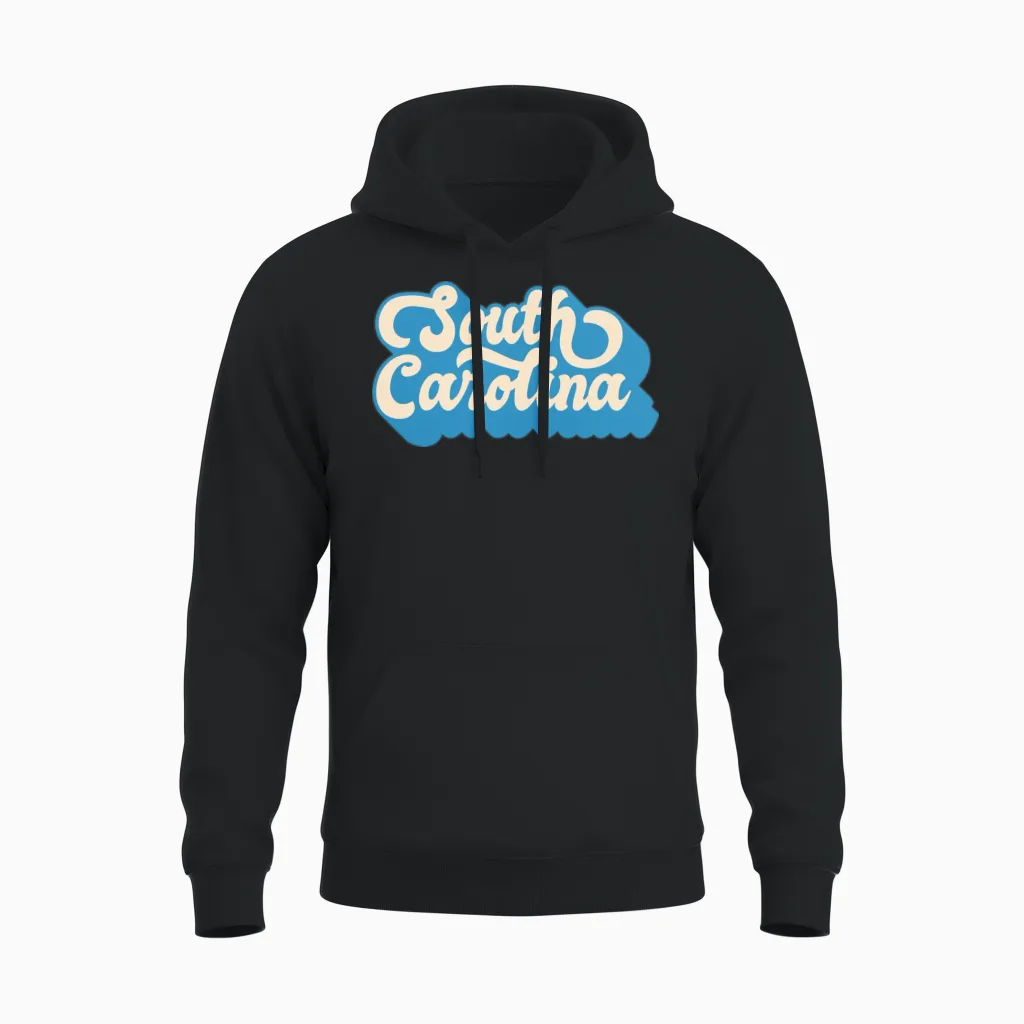 South Carolina Retro Unisex Hoodie in Black