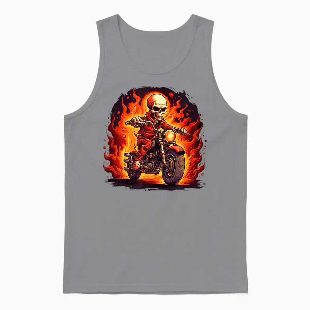 Coole Totenkopf- Und Motorradflammen Für Jungen Und Mädchen Unisex Tank Top in Sport Grey