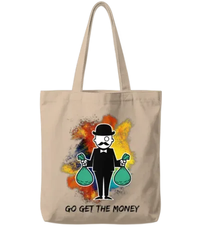 Go Get the Money Tote Bags - Natural