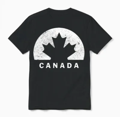 Canada Maple Leaf Emblem Used Look Unisex T-Shirt - Black
