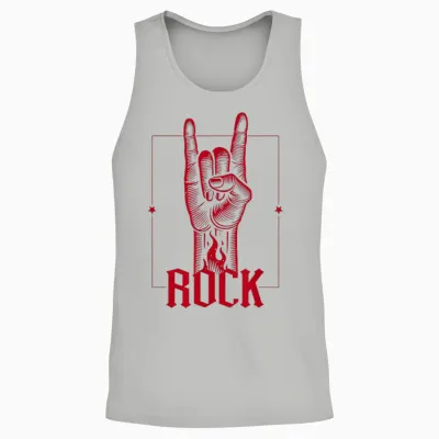 Rock Horns, Rock and Metal Fans, Men, Women and Kids Rock Star Unisex Tank Top - Ash