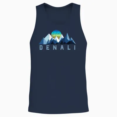 Vintage Denali Retro National Park Unisex Tank Top - Navy