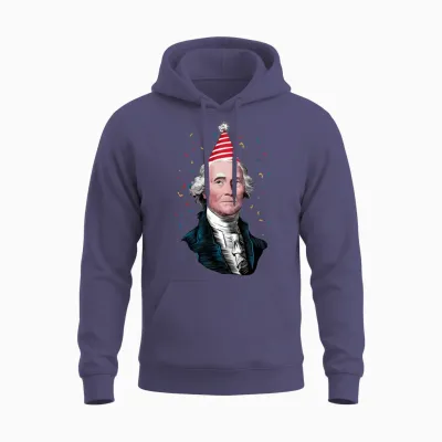George Washington Party Hat Fun Design Unisex Hoodie - Heather Sport Dark Navy