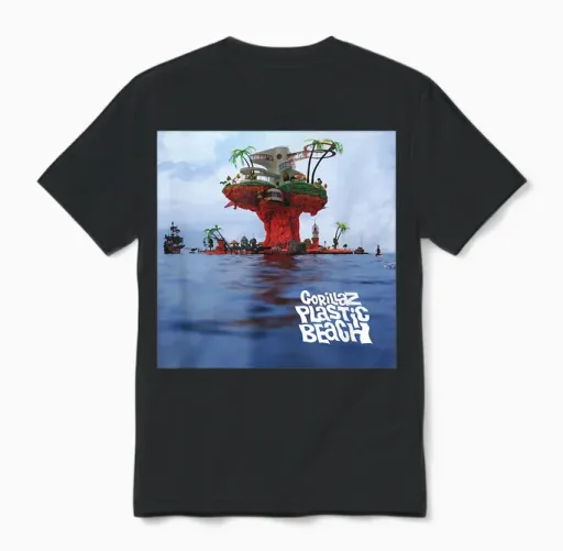 Gorillaz Plastic Beach Lp Cover Unisex T-Shirt in Black