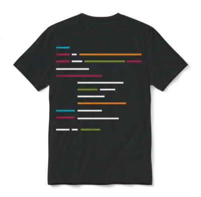 Lines of Code on Dark Mode for Programming Lovers Unisex T-Shirt - Black