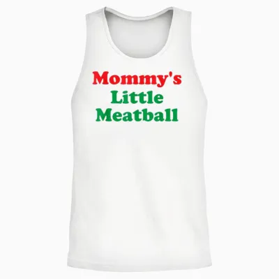 Mommy's Little Meatball: Funny Italian I'm a Little Meatball Unisex Tank Top - White