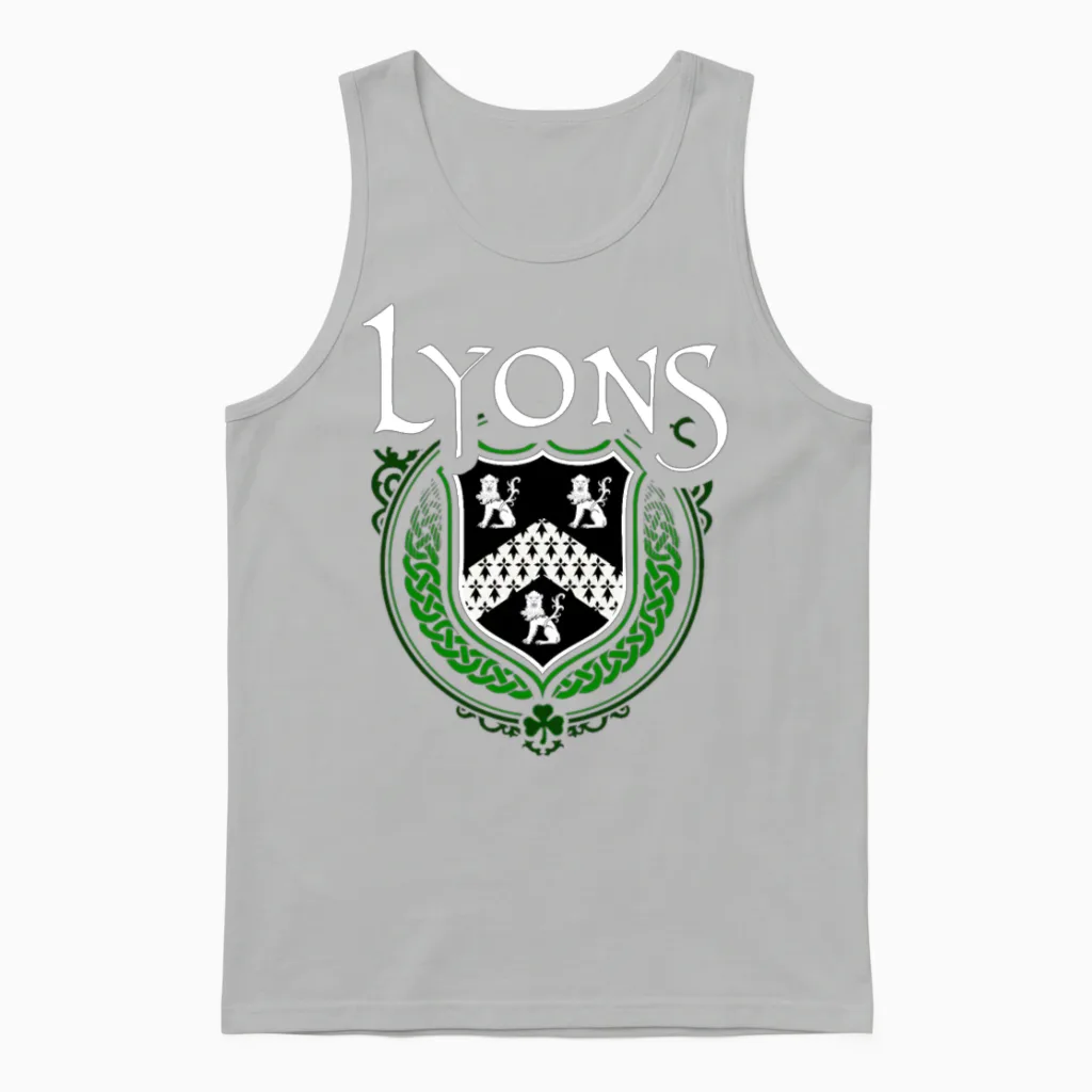 Lyons Family Irish Coat of Arms Clan Crest Unisex Tank Top in Ash