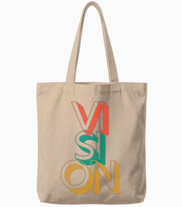 Retro Vision Tote Bags in Natural