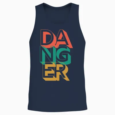 Retro Danger Unisex Tank Top - Navy