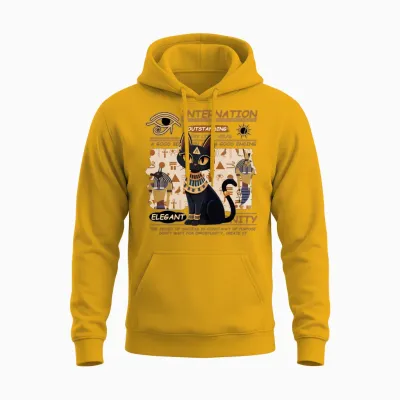 Royal Egyptian Black Cat Unisex Hoodie - Gold
