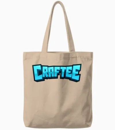 Craftee Gaming Logo Tote Bags - Natural