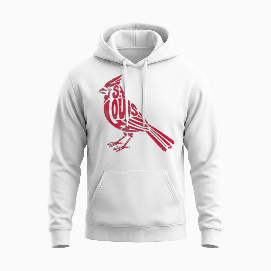 Cardinal Retro Vintage Unisex Hoodie in White