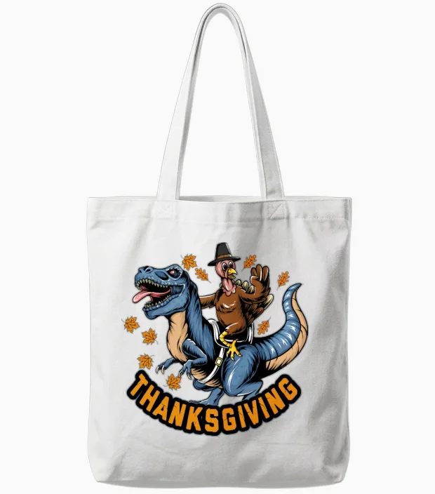 Funny Thanksgiving Holiday Funny Turkey Tote Bags in White