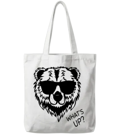 Funny Cool Panda Tote Bags - White