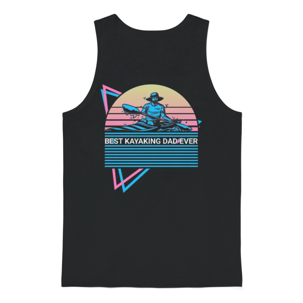 Kayak Kayaking Retro Unisex Tank Top - Black