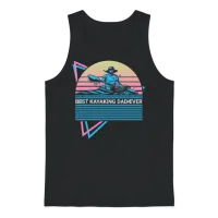 Kayak Kayaking Retro Unisex Tank Top - Black – 1