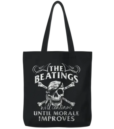 Beatings Continue Until Morale Improves Novelty Tote Bags - Black