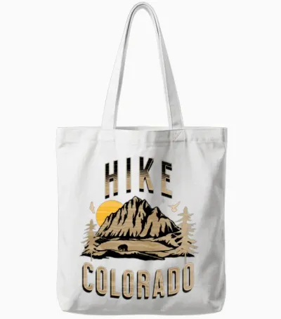 Colorado Hiking Tote Bags - White