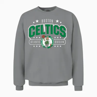 Nba - Boston Celtics Gewölbte Atlantic Division Unisex Sweatshirt - Sport Grey