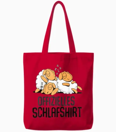 Schaf Offizielles Schlafshirt Schlafanzug & Nachthemd Schaf Tote Bags - Red