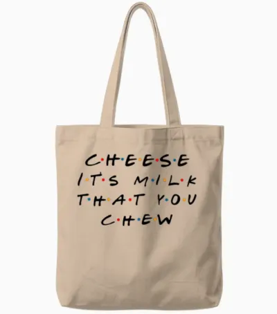 Cheese Funny Tote Bags - Natural