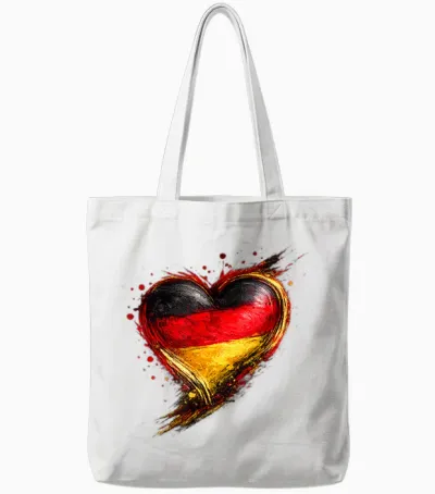 Deutschland T-Shirt Herz Mit Der Deutschen Flagge Germany Tote Bags - White
