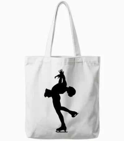 Ice Skating Tote Bags - White