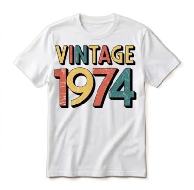 Vintage 1974 Retro 50th Birthday Gift - Classic 19 Unisex T-Shirt - White