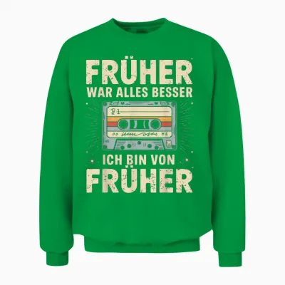 Retro Cassette 80s 90s Party 90s Costume Fancy Dress T-Shirt, Black Unisex Sweatshirt - Irish Green
