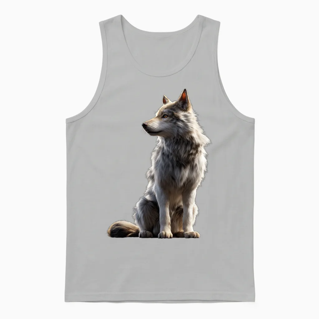 Loup Motif J'aime Les Loups Meute De Loups Loup Sauvage Manche Longue Unisex Tank Top in Ash