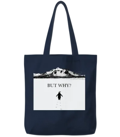 But Why Penguin, Nihilist Penguin Tote Bags - Navy