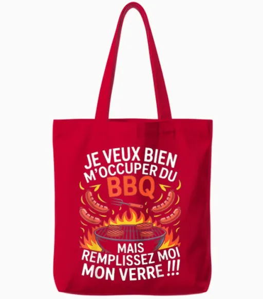 Busy Bbq Aperitif Gift Barbecue Humor Tote Bags - Red