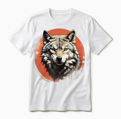 Retro Style Wolf Unisex T-Shirt - White