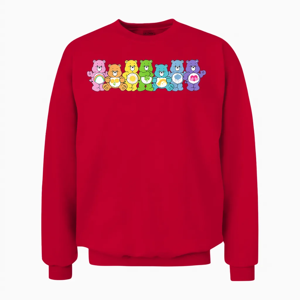 Care Bears Rainbow Kingdom Original Bears Line Up Unisex Sweatshirt in Red