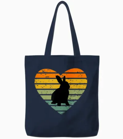 Ich Liebe Hasen Häschen Hasenfan Kaninchen Ostern Osterhase Tote Bags - Navy